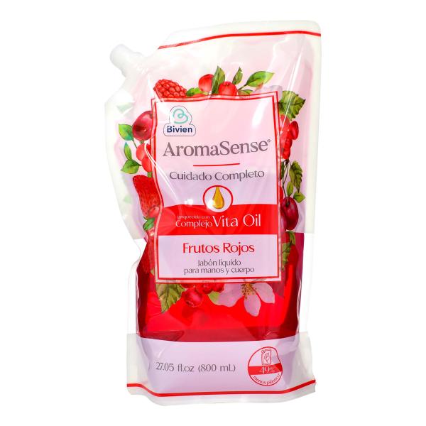 JAB. LIQUIDO AROMASENSE FRU.ROJOS 800 ML