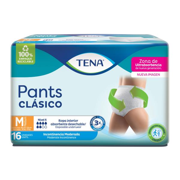 TENA PANTS CLASICO MEDIUM 16 UND