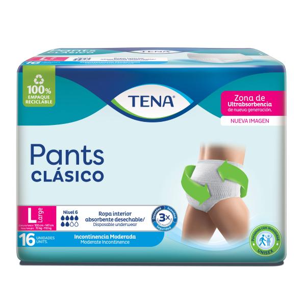 TENA PANTS CLASICO LARGE 16 UND