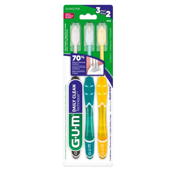 CEPILLO DENTAL GUM DAILY CLEAN 3 UND
