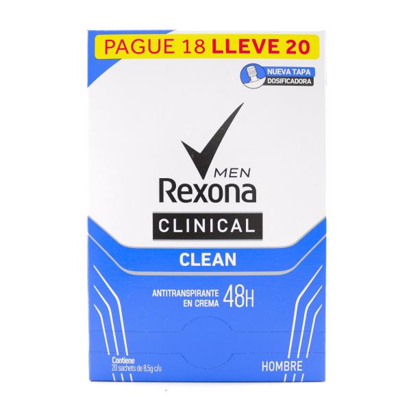 DTE.REXONA CLINICAL 8.5GR M.PACK 20SBS H