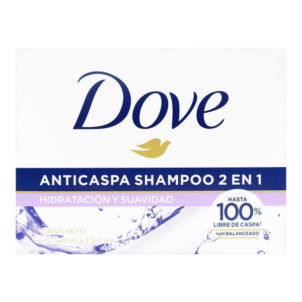 CHA.DOVE ANT.2EN1 HIDR Y SUA 15ML 12 SBS