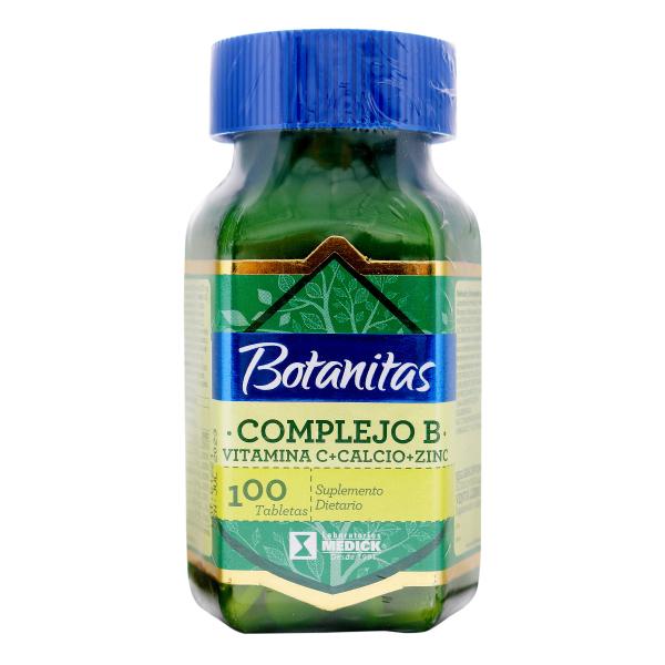 COMPLEJO B BOTANITAS CALCIO ZINC 100 TBS