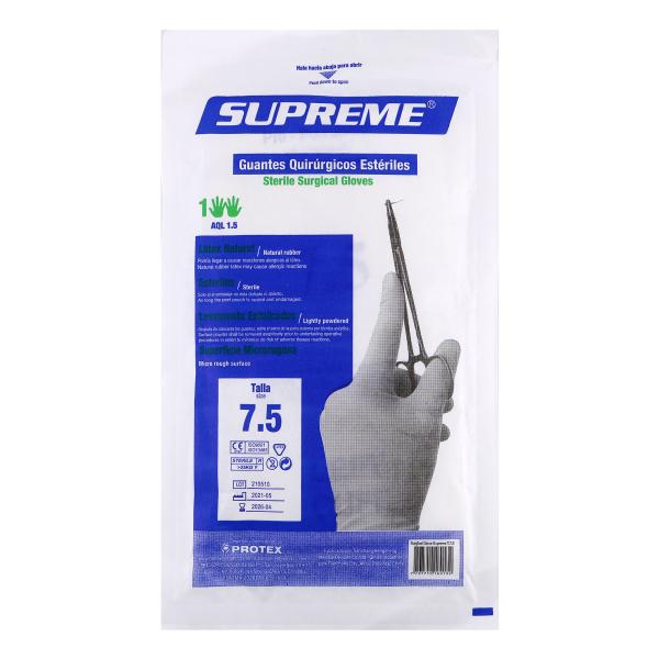 GUANTES QUIRURGICOS ESTERIL SUPREM T 7.5