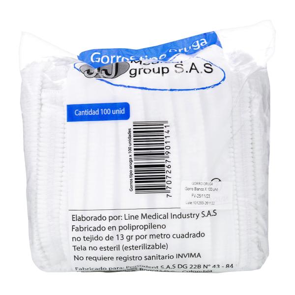 GORROS MEDLINE DES.ORUGA BLANCO 100 UND