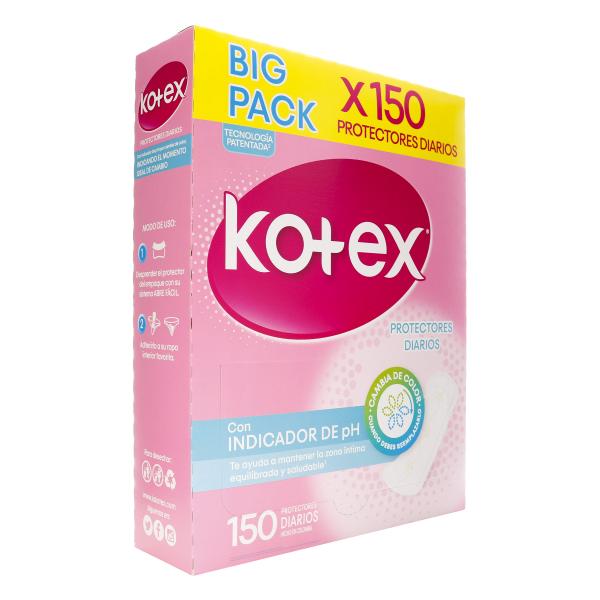 PROT. DIARIOS KOTEX INDICADOR PH 150UNDS