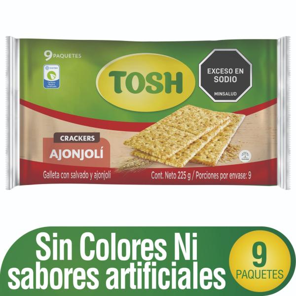 GALLETAS TOSH AJONJOLI FIT 225 GRS 9 UND