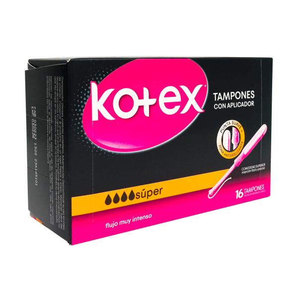 TAMPON KOTEX SUPER CON APLICADOR 16 UNDS