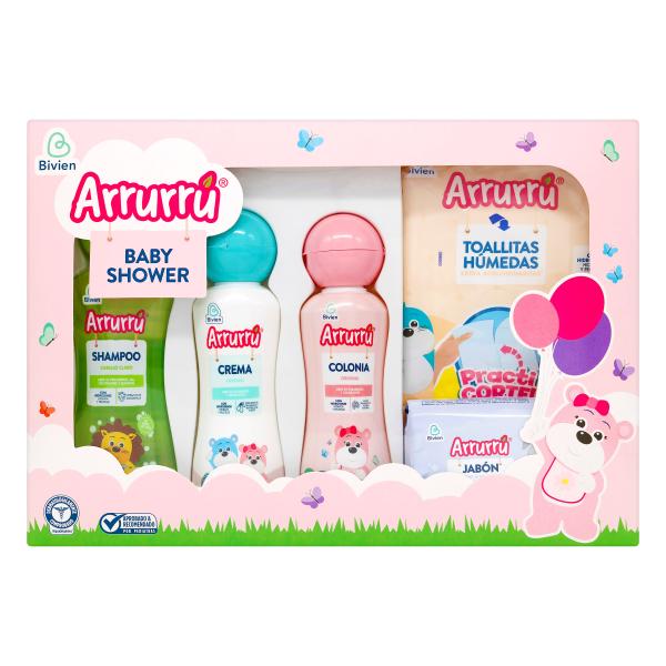 ESTUCHE ARRURRU BABY SHOWER ROSADO 5UNDS