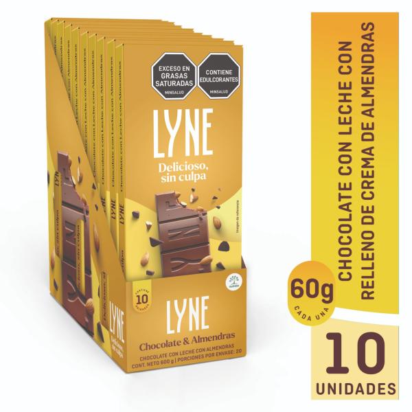 CHOCOLATINA LYNE ALMENDRAS 60 G 10 UNDS