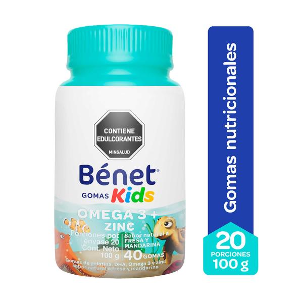 GOMAS BENET KIDS OMEGA ZINC 100G 40 UNDS