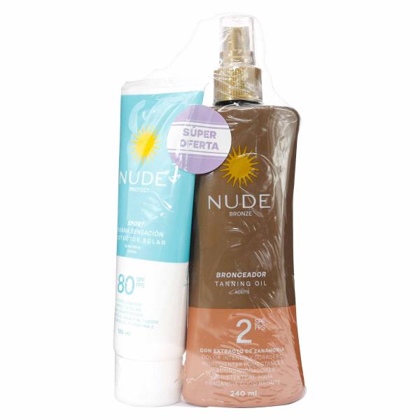 PROT.NUDE SPORT SPF80 120 ML+BRONC.240ML