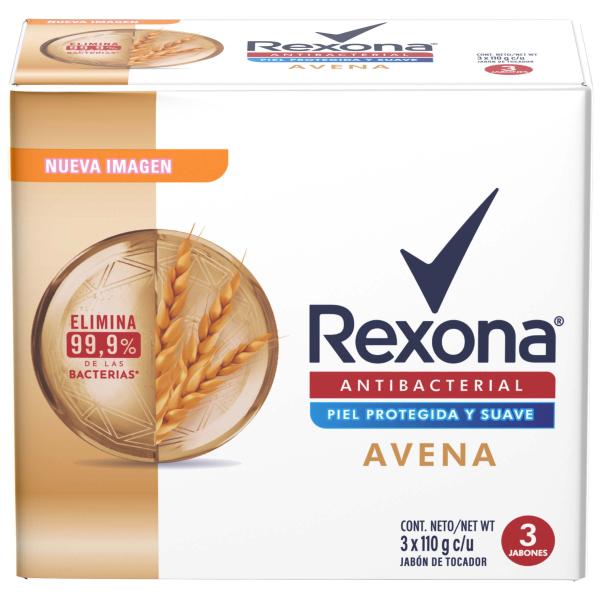 3 JABONES REXONA ANTIBAC.AVENA 110 G