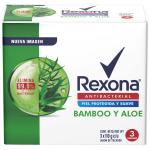 3 JABONES REXONA BAMBOO E ALOE 110 G