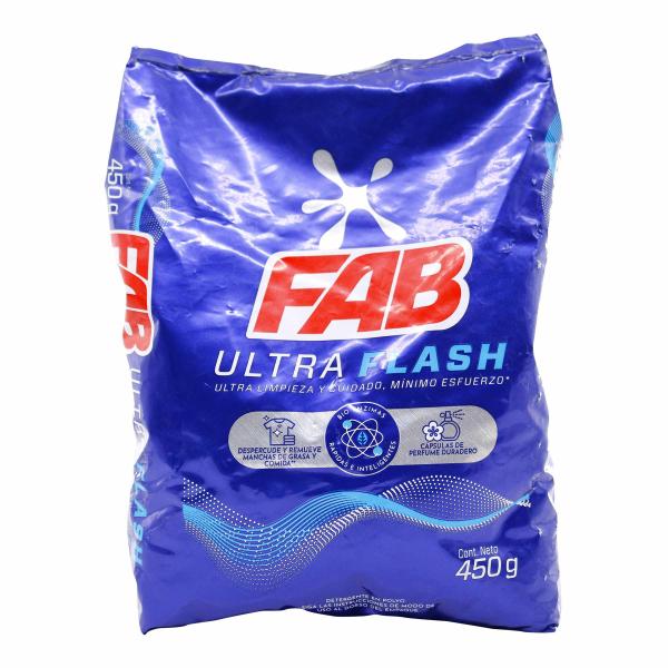 DETERGENTE POLVO FAB ULTRA FLASH 450 GR