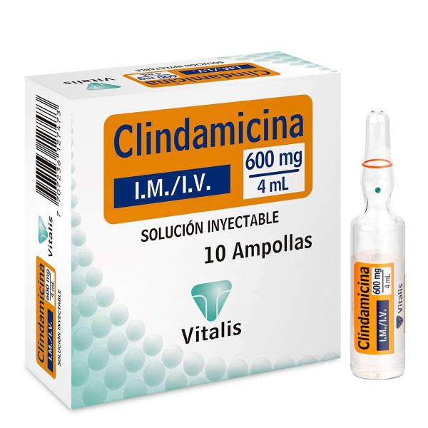Clindamicina 600 Mg/4 Ml Solución Inyectable Caja X 10 Ampollas