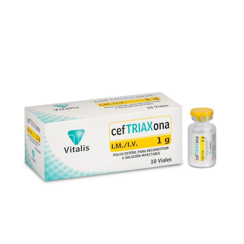 Ceftriaxona 1 Gr Polvo Estéril Para Reconstituir Caja X 10 Viales