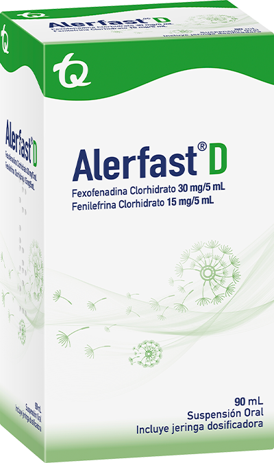 Alerfast pediatrico 90 ml- Fexofenadina Clorhidrato 30mg/5ml Fenilefrina clorhidrato 15mg/5ml