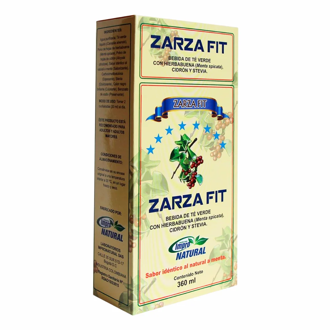 Bebida de té Verde con Hierbabuena (Menta Spicata) Cidron y stevia (ZARZAFIT) x 360 ml