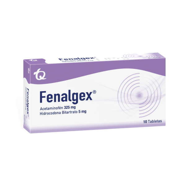 Fenalgex x 30 Tabletas (Acetaminofen 325mg + Hidrocodona Bitartrato 5 mg)
