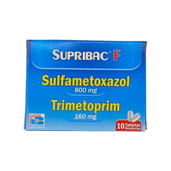 Sulfametoxazol 800 Mg + Trimetoprim 160 Mg Tabletas Caja X 10 Tabletas ( Supribac F )