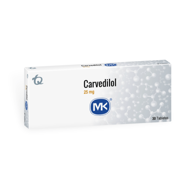 Carvedilol 25 Mg Tabletas Caja X 30