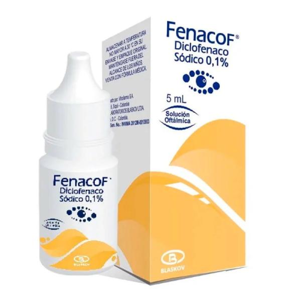 Fenacof Solución Oftálmica Frasco X 5 Ml ( Diclofenaco Sodico 0,1%)