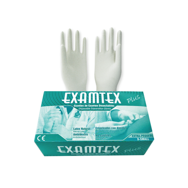 Guante Examtex Latex Talla ( X S ) Caja X 100 Unidades