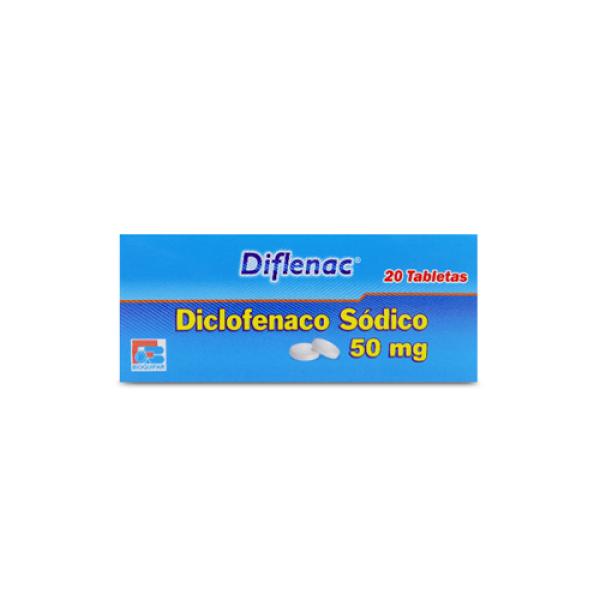 Diclofenaco Sódico 50 Mg Tabletas Caja X 20 Tabletas ( Diflenac )