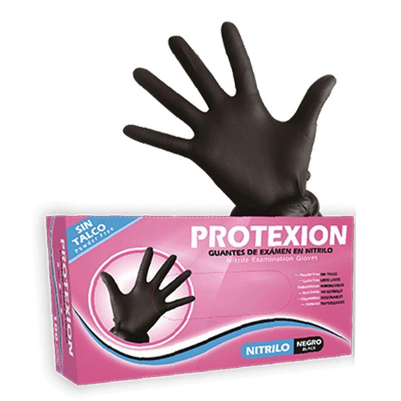 Guante Protexion Nitrilo Negro Talla M Caja X 100 Unidades