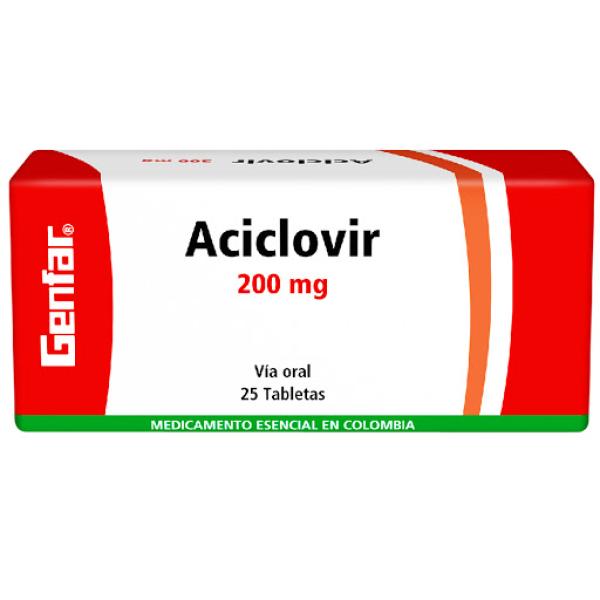 Aciclovir 200 Mg Tabletas Caja X 25