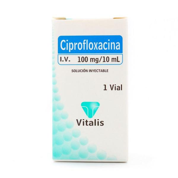 Ciprofloxacina 100 Mg/10 Ml Solución Inyectable Caja X 1 Ampolla