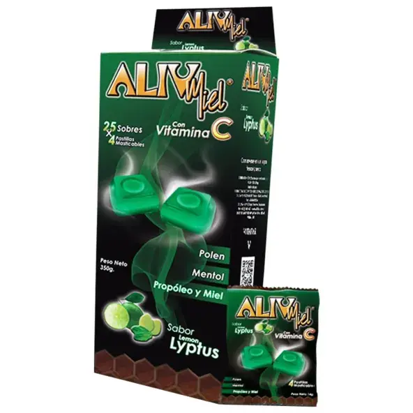 Alivmiel Lemon Lyptus Sobres X 4 Past Caja X 25
