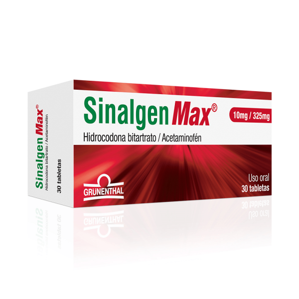 Sinalgen Max Tabletas Caja X 30 ( Hidrocodona + Acetaminofen)