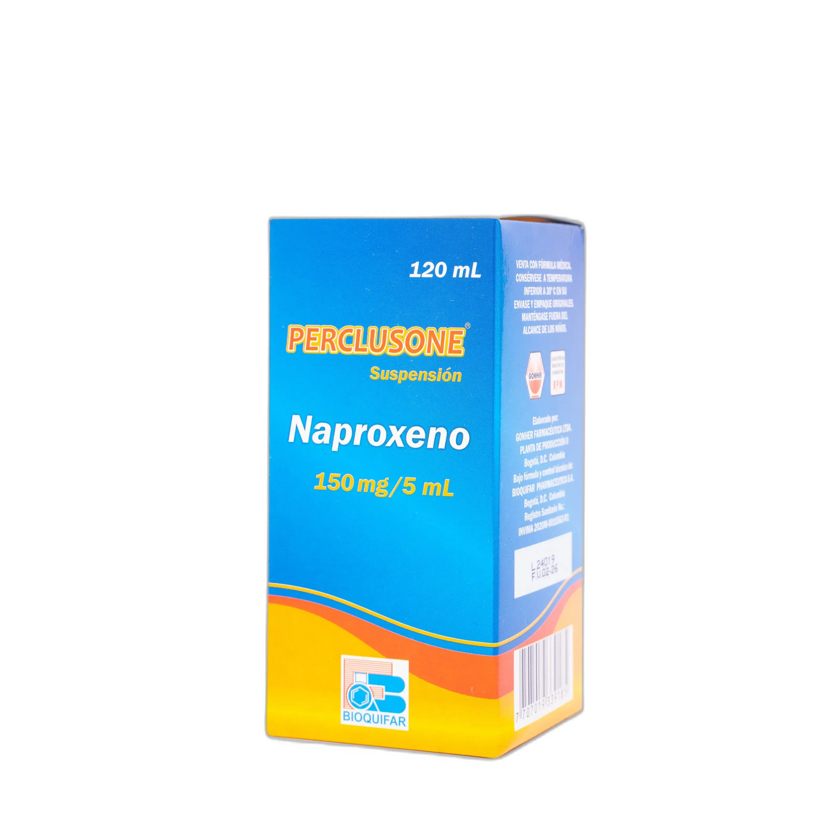 Naproxeno 150 Mg/5 Ml Suspensión Frasco X 120 Ml ( Perclusone )