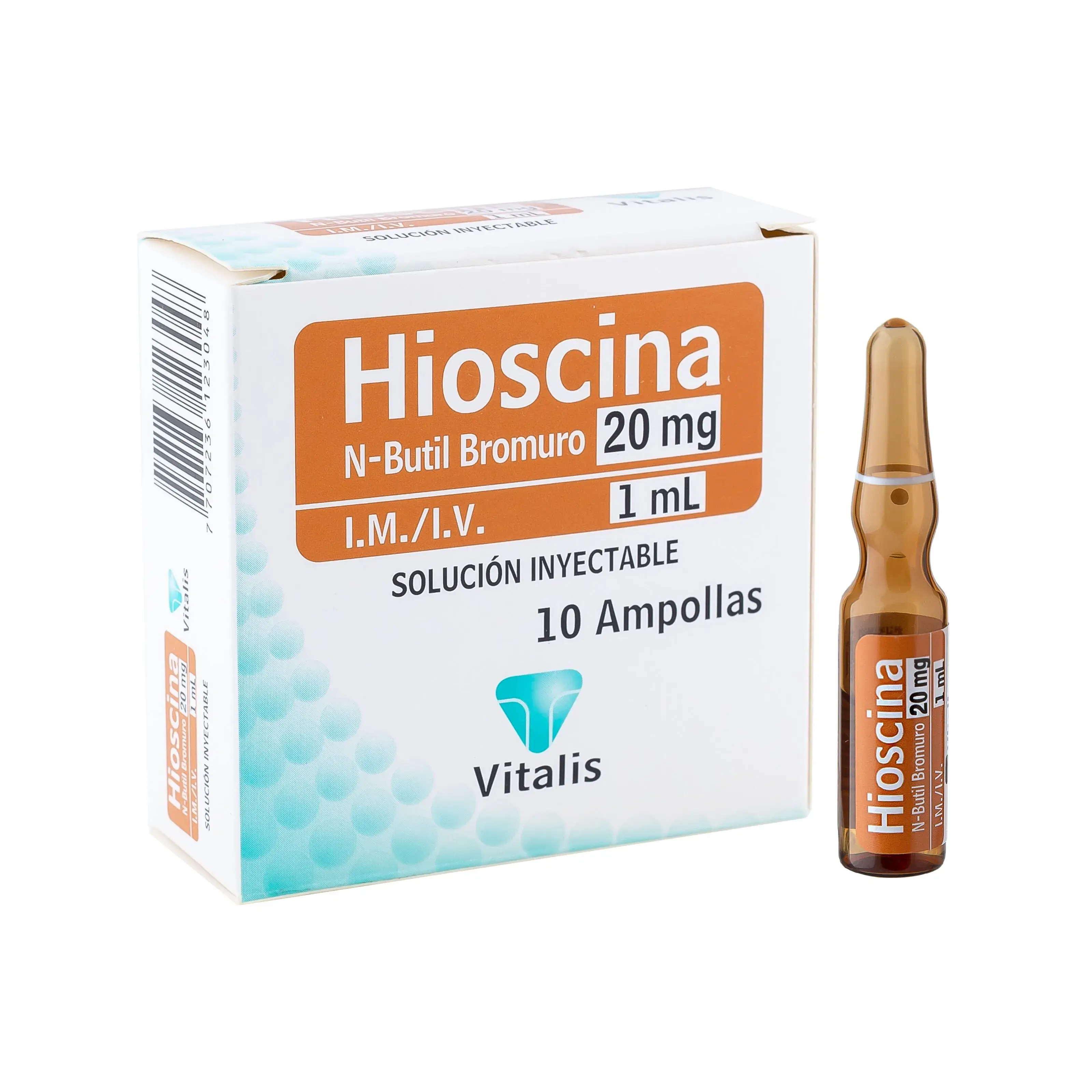 N - Butil Bromuro De Hioscina 20 Mg/ml Solución Inyectable Caja X 10a Ampollas