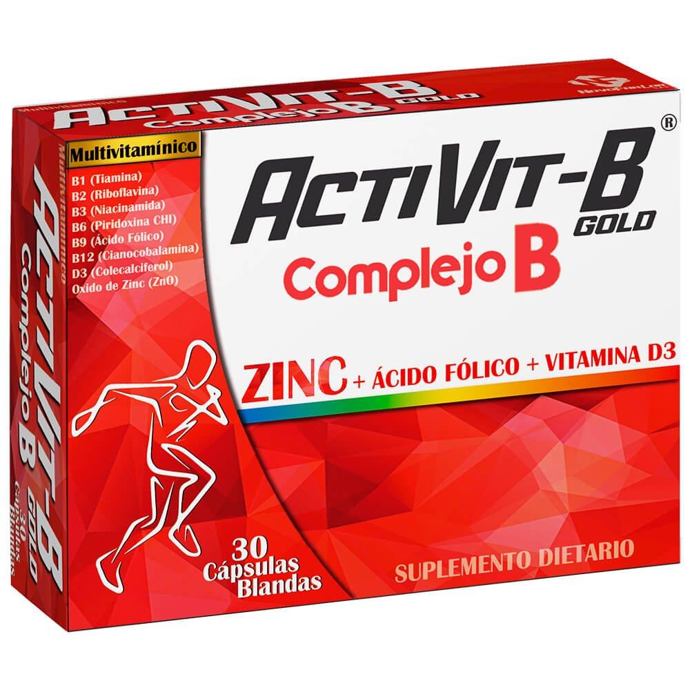 Activit- B Gold Cápsulas Blanda Caja X 30 ( Complejo B + Zinc + Acido Folico + Vitamina D 39)