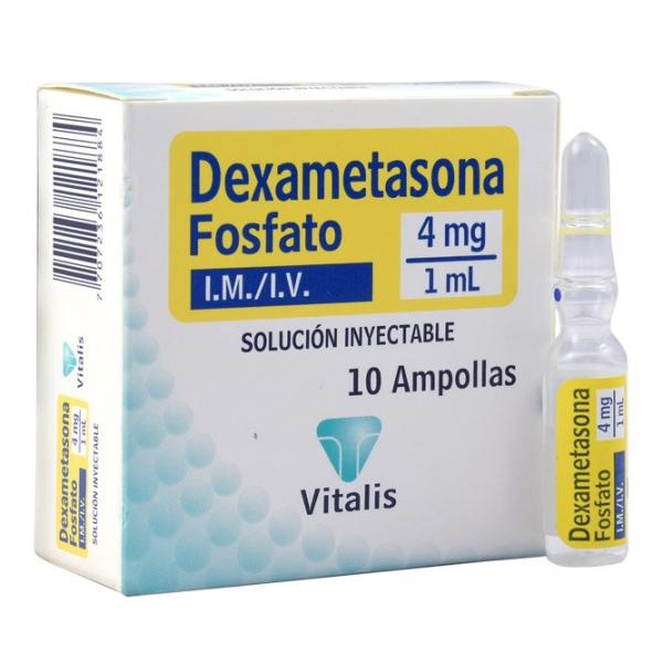 Dexametasona Fosfato 4 Mg/1 Ml Solución Inyectable Caja X 10 Ampollas