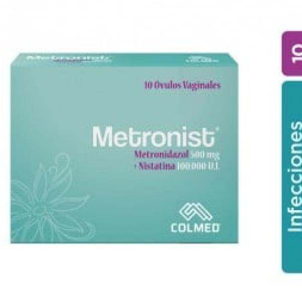 Metronist Ovulos Caja X 10 ( Metronidazol 500 Mg + Nistatina 100.000 U I)