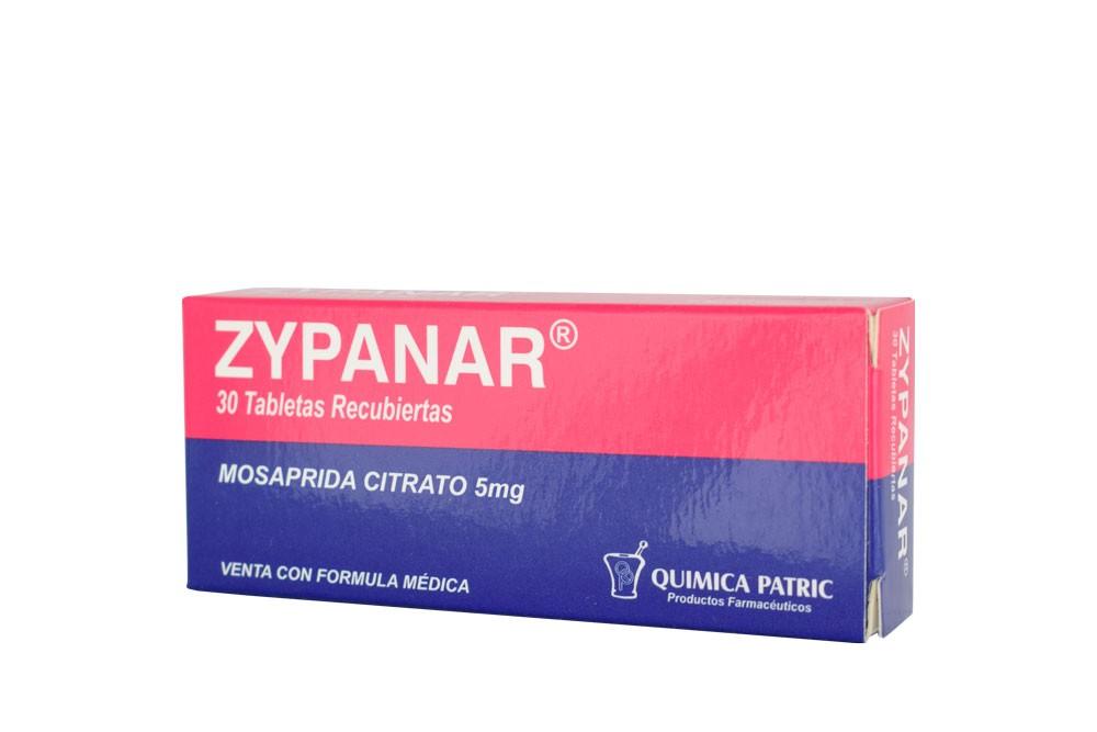 Zypanar Enzimatico (Mosaprida Citrato 5mg + Pancreatina 170mg + Simeticona 125Mg) x 30 tabletas