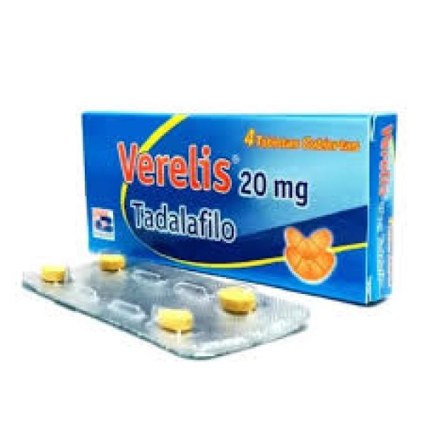 Tadalafilo 20 Mg Tabletas Caja X 4 ( Verelis )
