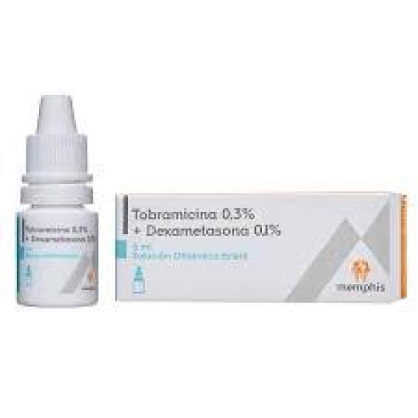 Tobramicina 0.3% + Dexametasona 0.1% Solución Oftálmica Estéril Frasco X 5 Ml