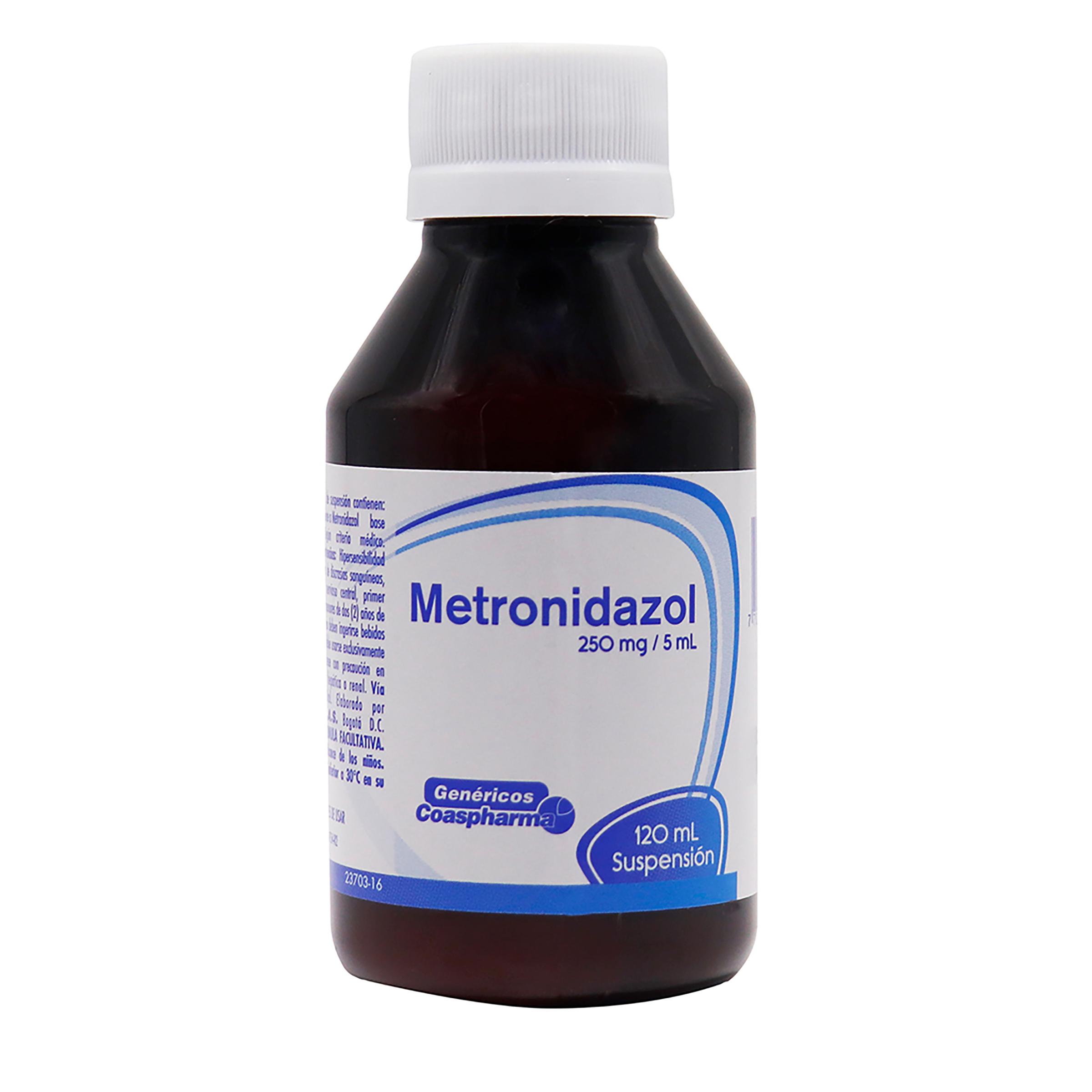 Metronidazol 250 Mg/5ml Suspensión Frasco X 120 Ml