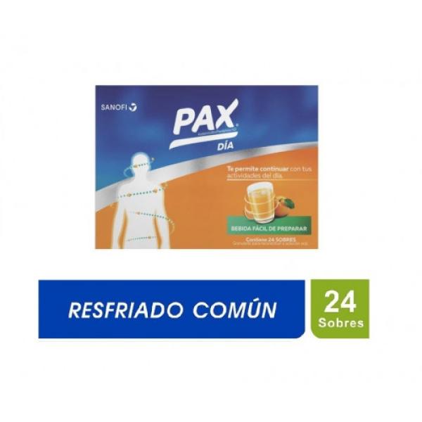 Pax Día Granulado Para Reconstituir A Solución Oral Caja X 24 Sobres ( Acetaminofén + Clorfeniramina + Fenilefrina )