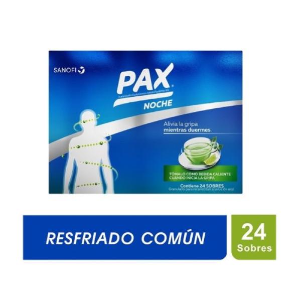 Pax Noche Granulado Para Reconstituir A Solución Oral Caja X 24 Sobres - Limon ( Acetaminofén + Clorfeniramina + Fenilefrina )
