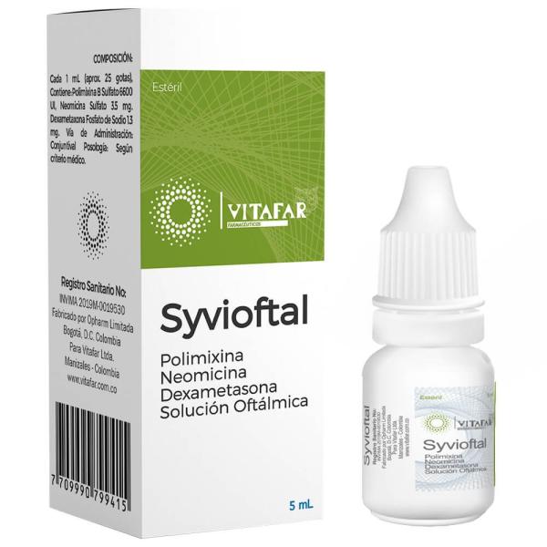 Syvioftal Gotas Oftalmicas Frasco X 5 Ml ( Polimicina+ Neomicina+ Dexametasona)
