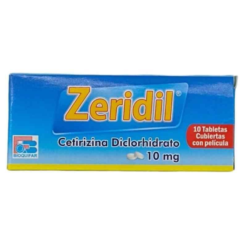 Cetirizina 10 Mg Tabletas Caja X 10 ( Zeridil )