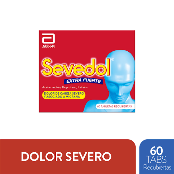 Sevedol Extra Fuerte Tabletas Recubiertas Caja X 60 ( Acetaminofen + Cafeina + Ibuprofeno)